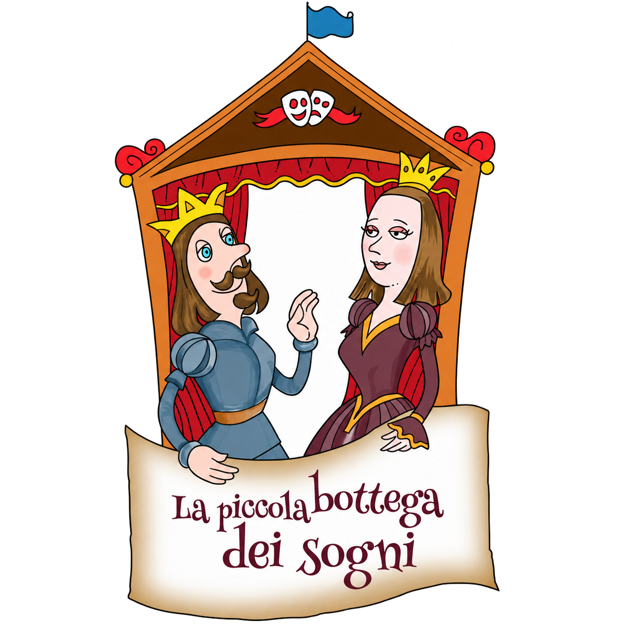 La Piccola Bottega dei Sogni, re e regina nel teatrino